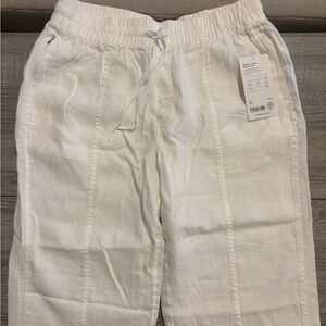 Athleta White Linen Pants